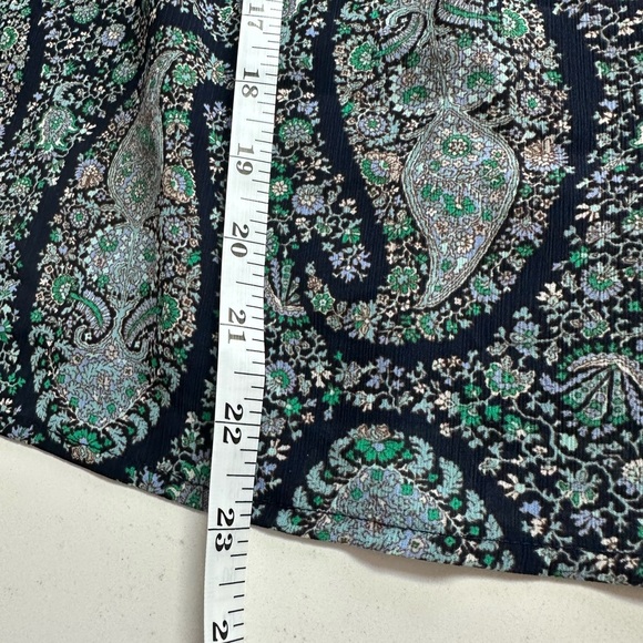 J. Crew Green and Gray Smocked Long Sleeve Blouse - Picture 7 of 7